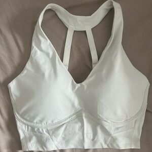 Whitney longline bra in Skylight white